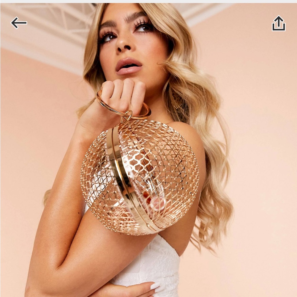 ASOS Gold Mesh Ball Clutch
